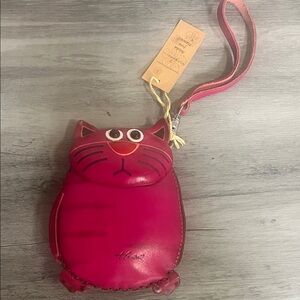 Cute Pink Cat Wristlet Pouch